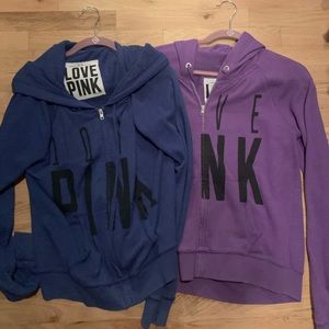 VS PINK zip up hoodies